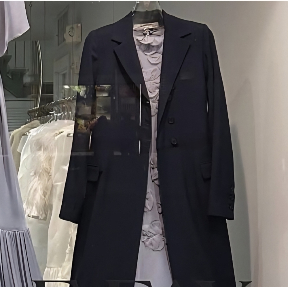 MORGANE LE FAY Black Light Wool Overcoat New York ~ Liliana Casabal